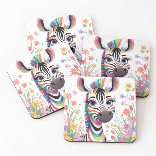 Item preview, Cute Long Eyelashes Zebra in Colors and field of flowers 7 designed and sold by AlinaSCorner.