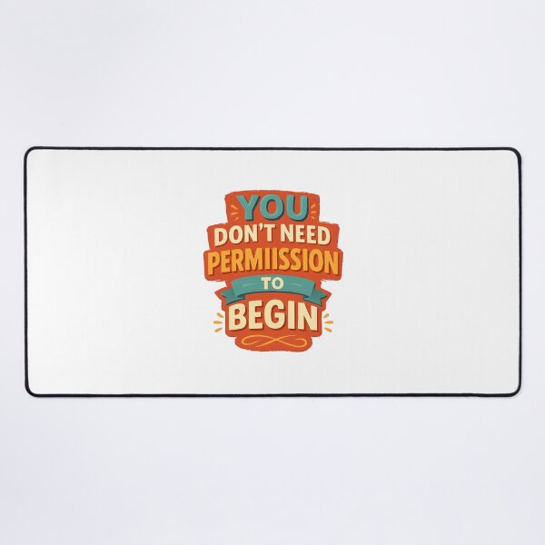 Item preview, You Don’t Need Permission to Begin – Bold Motivational Typography Design designed and sold by WolfPixelRo.