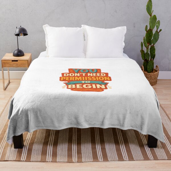 Item preview, You Don’t Need Permission to Begin – Bold Motivational Typography Design designed and sold by WolfPixelRo.