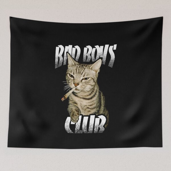 Item preview, smoking cat in the bad boys club  designed and sold by Blck-Acid-Devil.