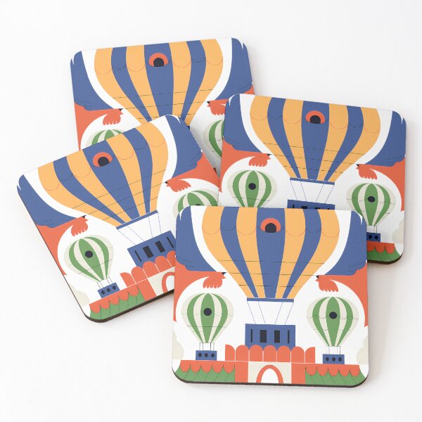 Item preview, Abstract Hot Air Balloons with Bird Elements designed and sold by ART ATTACK ZONE.