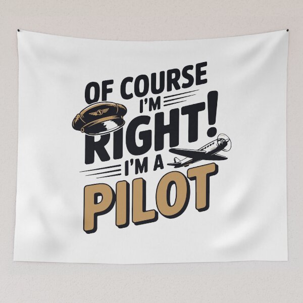 Item preview, Funny Pilot Logic – Of Course I'm Always Right designed and sold by ArtByKatti.