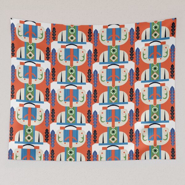 Item preview, Abstract Colorful Totem-like Figure Illustration designed and sold by ART ATTACK ZONE.