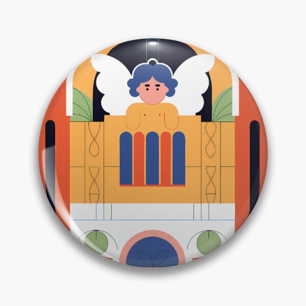 Item preview, Stylized Angel Clock with Architectural Elements designed and sold by ART ATTACK ZONE.