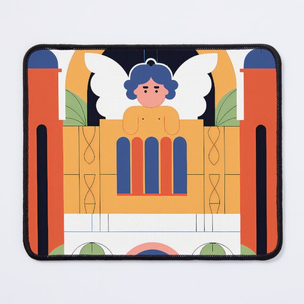 Item preview, Stylized Angel Clock with Architectural Elements designed and sold by ART ATTACK ZONE.