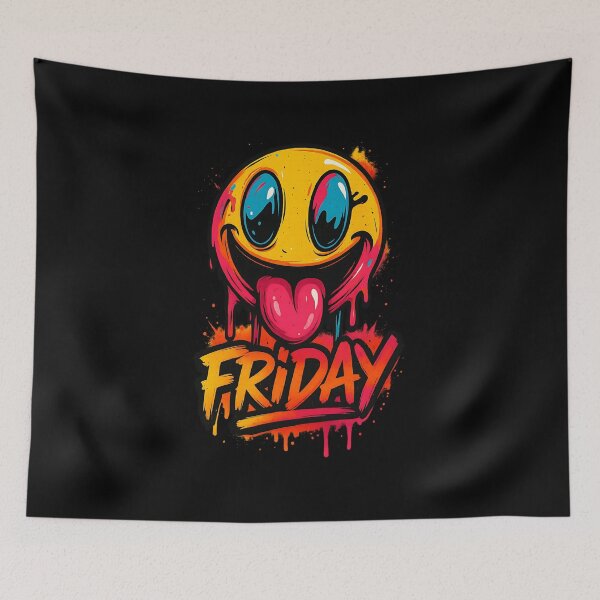 Item preview, Freaky Friday Smiley Face T-Shirt | Neon Drip Retro Vibes designed and sold by MarCinu Art.