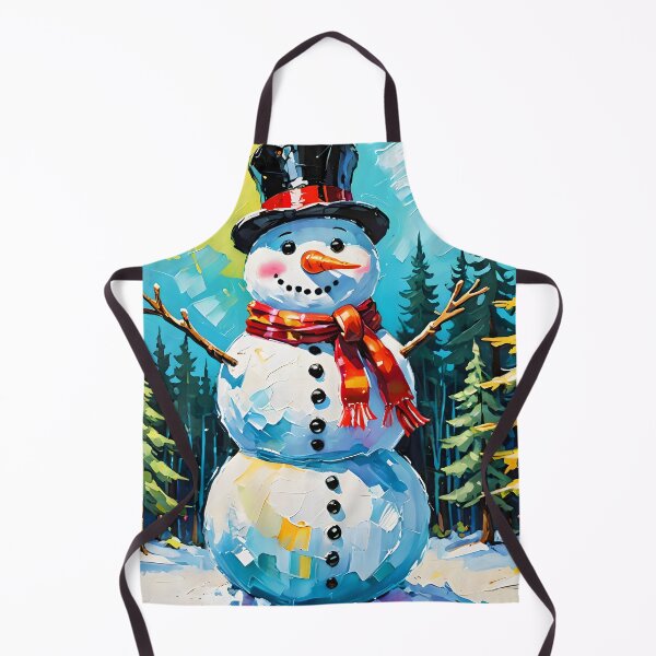 Item preview, Sunlit Joy – Painterly Snowman in a Sunny Snowy Landscape designed and sold by EmeraldeaDesign.