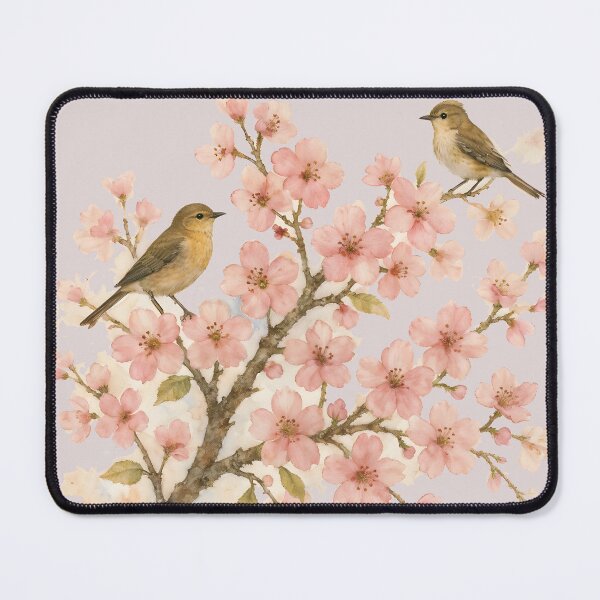 Item preview, "The Feathered Blossom: Where Birds Meet Cherry Trees" designed and sold by Kriebelt.