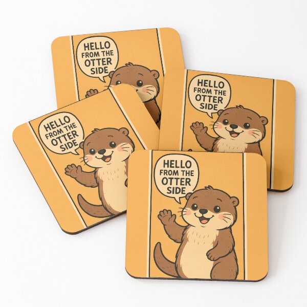 Item preview, Hello from the Otter Side – cute otter comic designed and sold by PixelForge.com.de.