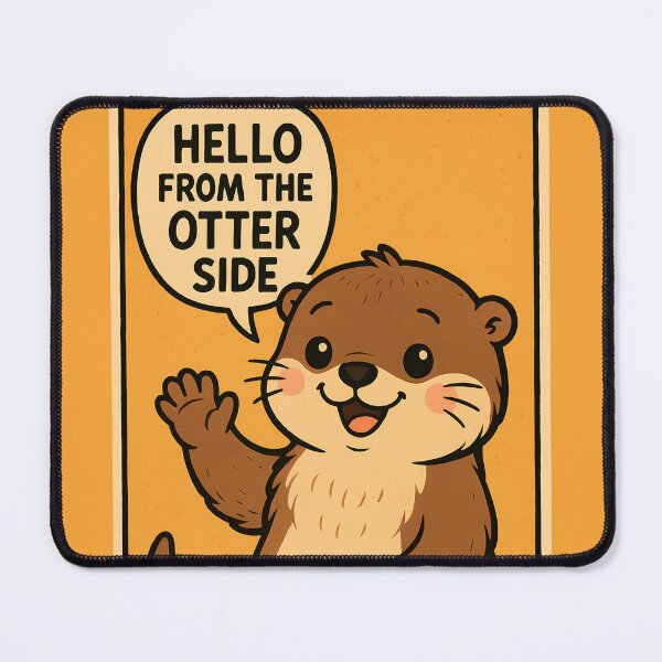 Item preview, Hello from the Otter Side – cute otter comic designed and sold by PixelForge.com.de.