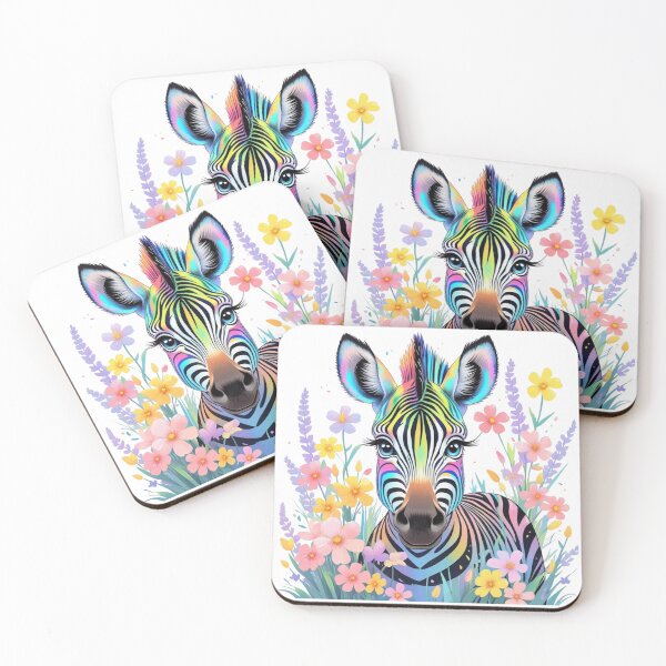 Item preview, Cute Long Eyelashes Zebra in Colors and field of flowers 9 designed and sold by AlinaSCorner.