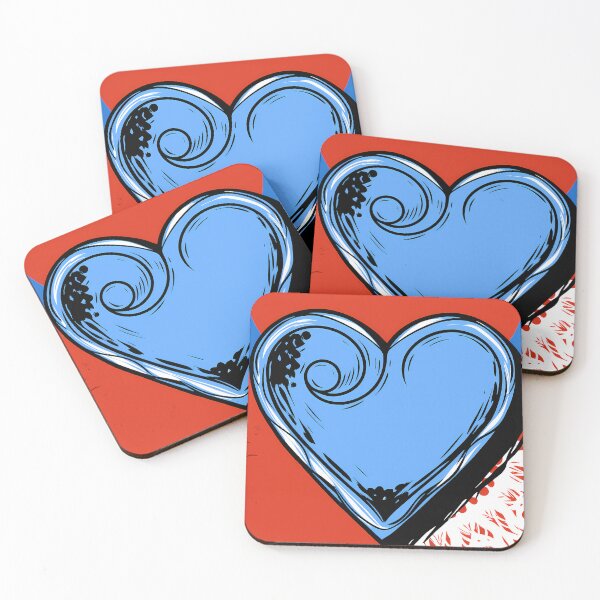 Item preview, Stylized Blue Heart with Abstract Background designed and sold by ART ATTACK ZONE.