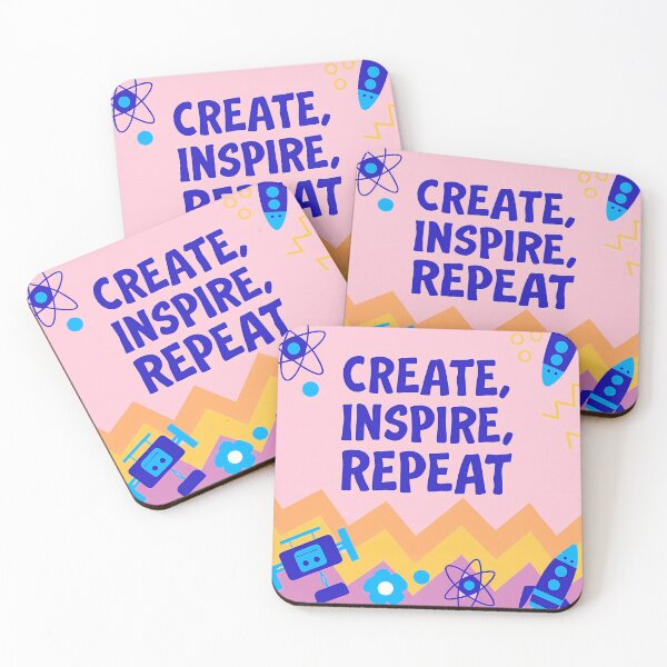Item preview, "Create, Inspire, Repeat" Makerspace Poster Design designed and sold by ART ATTACK ZONE.