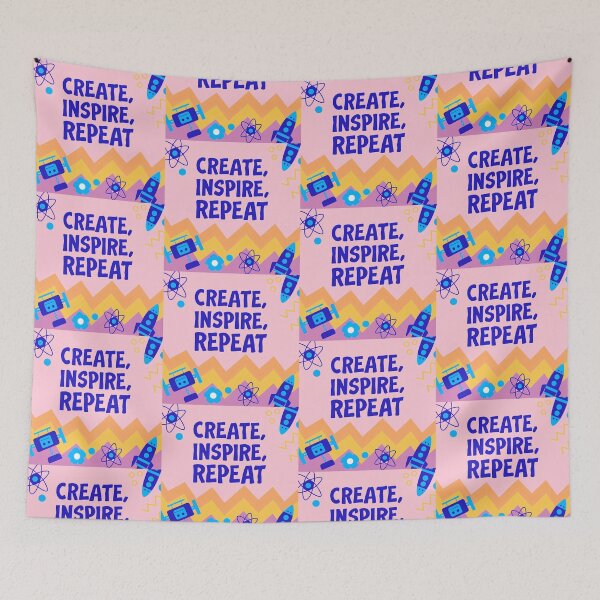 Item preview, "Create, Inspire, Repeat" Makerspace Poster Design designed and sold by ART ATTACK ZONE.
