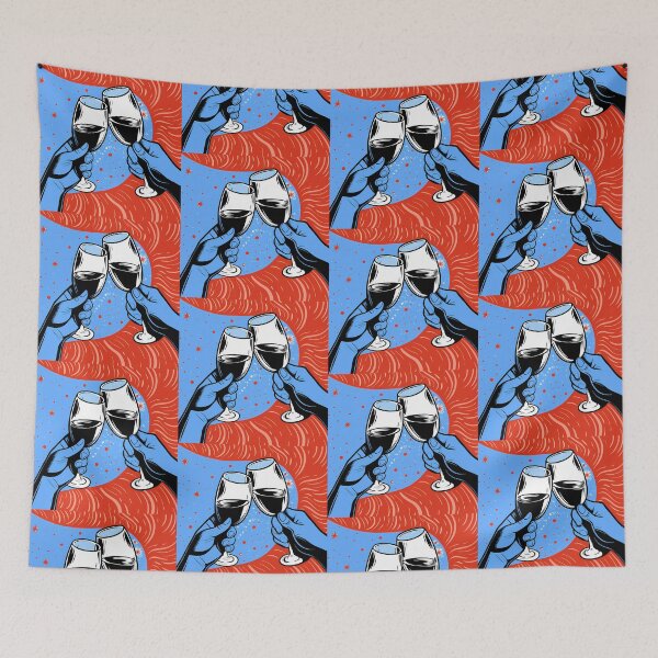 Item preview, Pop Art Hands Toasting Red Wine designed and sold by ART ATTACK ZONE.
