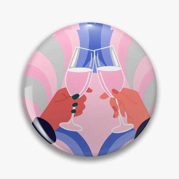 Item preview, Hands Toasting with Pink Wine Glasses designed and sold by ART ATTACK ZONE.
