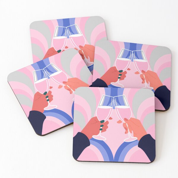 Item preview, Hands Toasting with Pink Wine Glasses designed and sold by ART ATTACK ZONE.