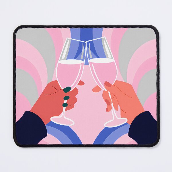 Item preview, Hands Toasting with Pink Wine Glasses designed and sold by ART ATTACK ZONE.