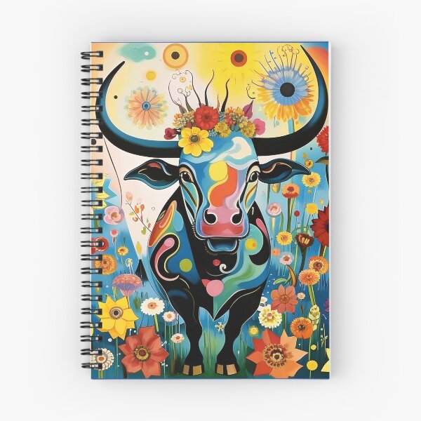 Item preview, Beautiful bull surrounded by wildflowers. designed and sold by Natalia-Vlad.