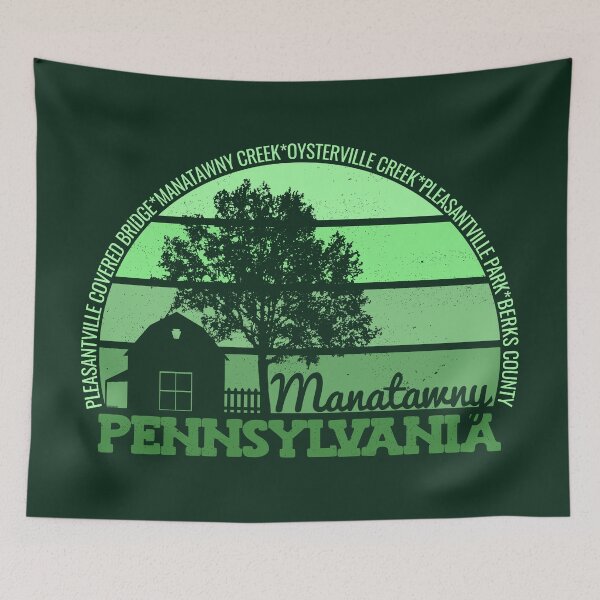 Item preview, Manatawny Pennsylvania Sunset Retro Vintage Local Pride Logo designed and sold by CRHPOD20.