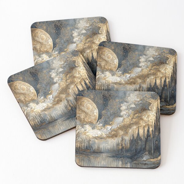 Item preview, Moonrise over the Wyrmspire Vale designed and sold by NeoNebulaArt.