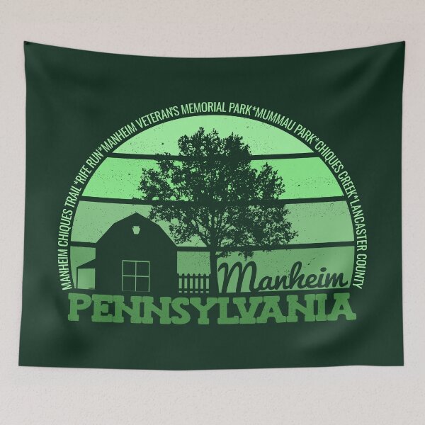 Item preview, Manheim Pennsylvania Sunset Retro Vintage Local Pride Logo designed and sold by CRHPOD20.