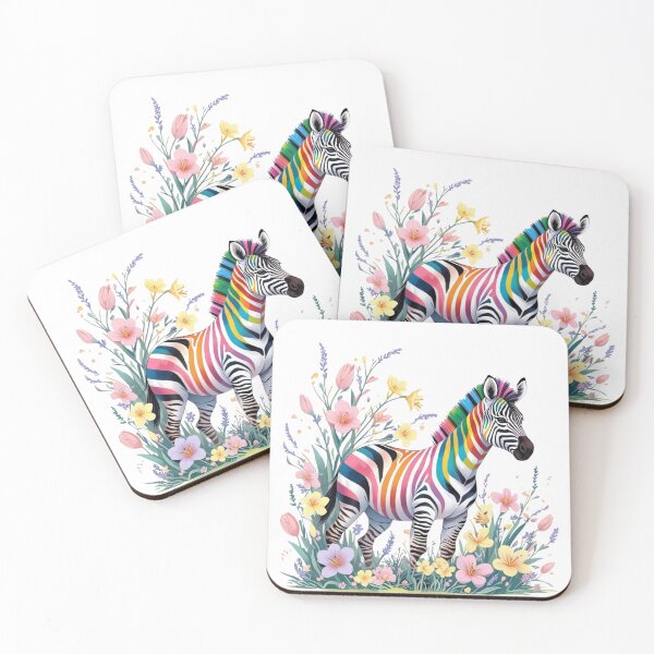 Item preview, Cute Long Eyelashes Zebra in Colors and field of flowers 10 designed and sold by AlinaSCorner.