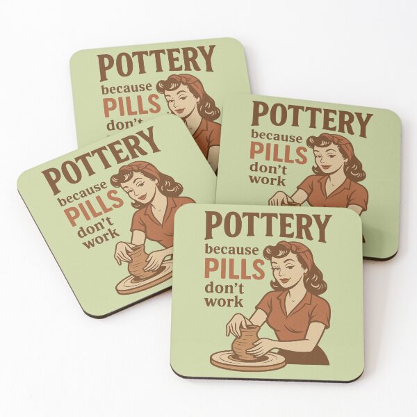 Item preview, Pottery Because Pills Don’t Work – Retro Coquettish 60s Design designed and sold by Meandmyshop.
