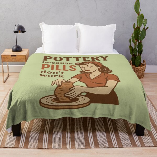 Item preview, Pottery Because Pills Don’t Work – Retro Coquettish 60s Design designed and sold by Meandmyshop.