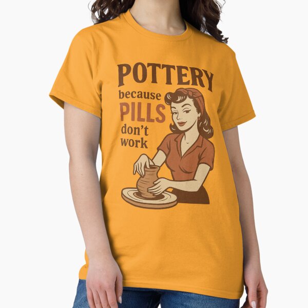 Item preview, Pottery Because Pills Don’t Work – Retro Coquettish 60s Design designed and sold by Meandmyshop.