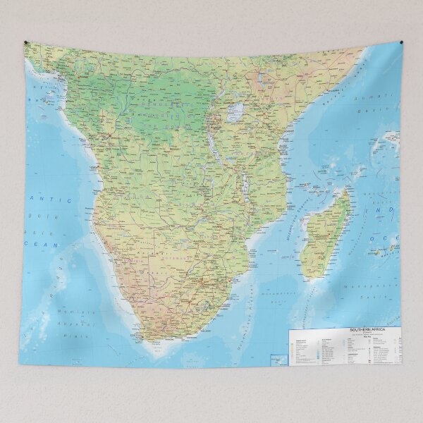 Item preview, Detailed map of southern Africa with its main cities, connections and sights designed and sold by SenseForMaps.