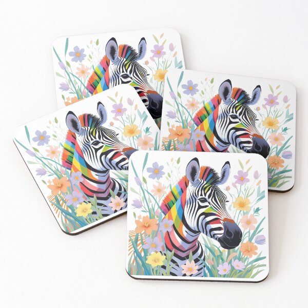 Item preview, Cute Long Eyelashes Zebra in Colors and field of flowers 11 designed and sold by AlinaSCorner.