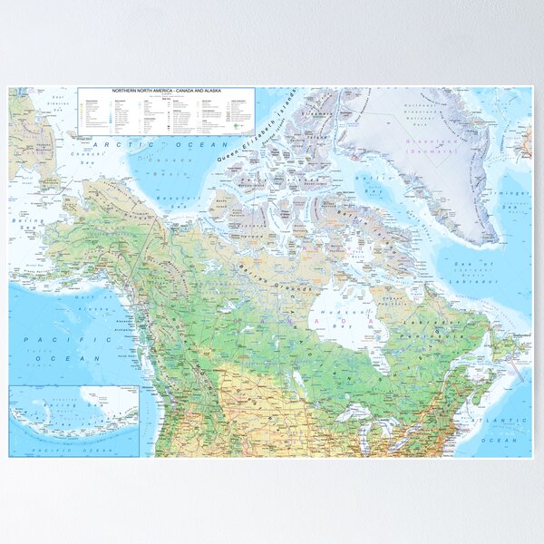 Item preview, Detailed map of northern North America with its main cities, connections and sights designed and sold by SenseForMaps.