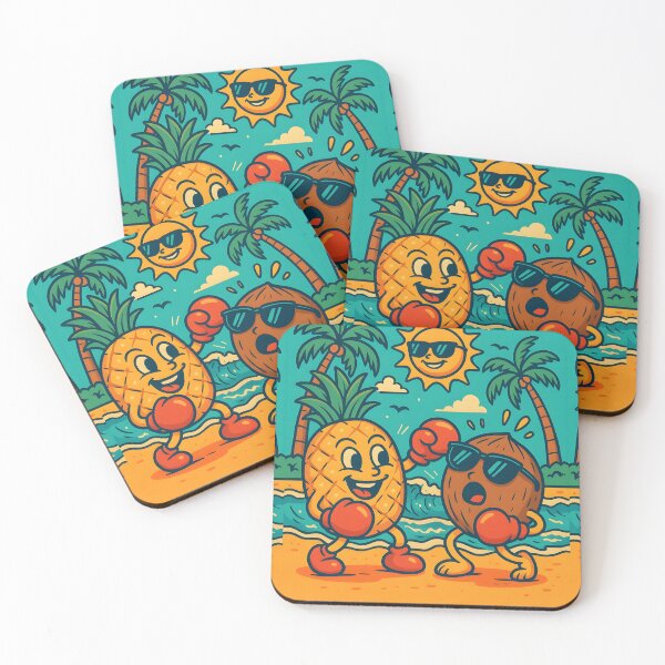 Item preview, Hawaiian Punch! – Retro Cartoon Pineapple vs Coconut Showdown designed and sold by Ashidre.