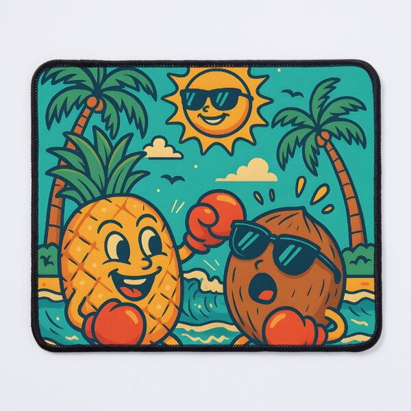 Item preview, Hawaiian Punch! – Retro Cartoon Pineapple vs Coconut Showdown designed and sold by Ashidre.