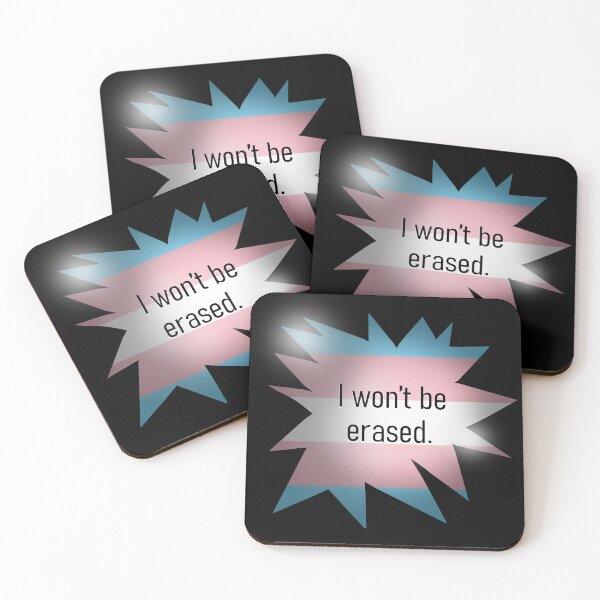 Item preview, "I Won't Be Erased" Transgender Trans Queer Pride Graphic Art designed and sold by BluOddities.