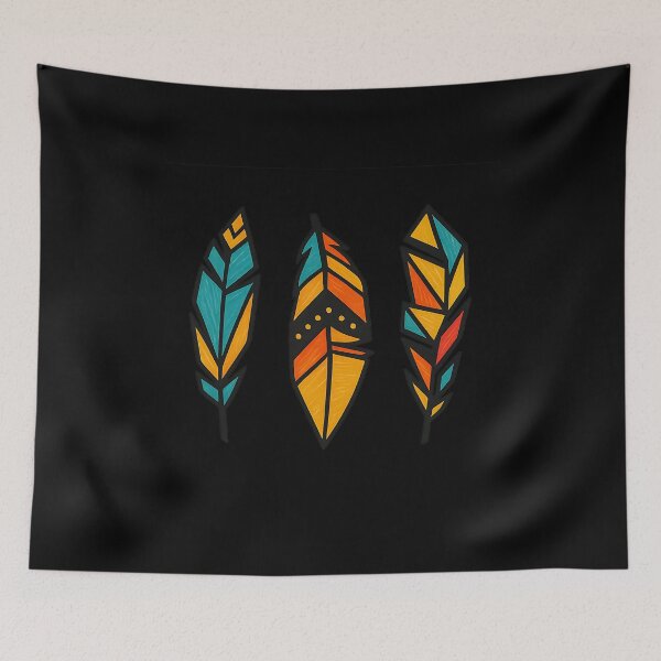 Item preview, Geo Feather Trio Tee | Boho Neon Tribal Vibes designed and sold by MarCinu Art.