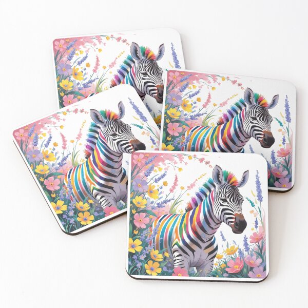 Item preview, Cute Long Eyelashes Zebra in Colors and field of flowers 12 designed and sold by AlinaSCorner.
