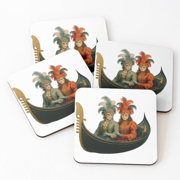 Item preview, Masked Participant in Gondola – Venetian Carnival in Full Glory designed and sold by branaghbel.