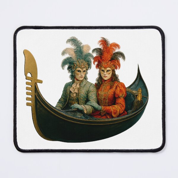 Item preview, Masked Participant in Gondola – Venetian Carnival in Full Glory designed and sold by branaghbel.