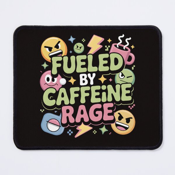 Item preview, Fueled By Caffeine Rage – Y2K Emoji Explosion Coffee Shirt designed and sold by Slavicsoul.