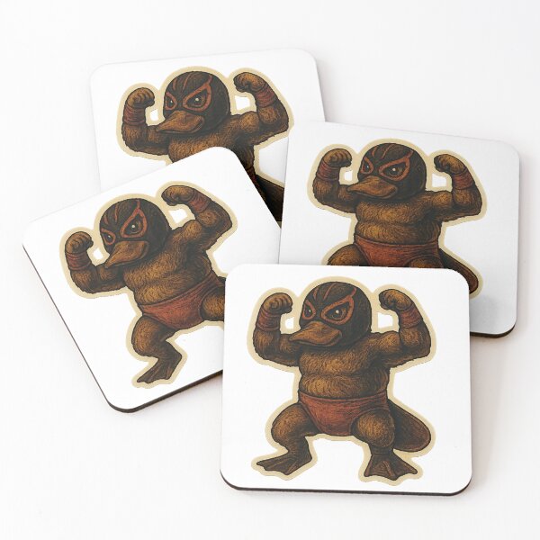Item preview, Masked Wrestler Platypus Sticker – Retro Fighting Style designed and sold by Ashes & intent .