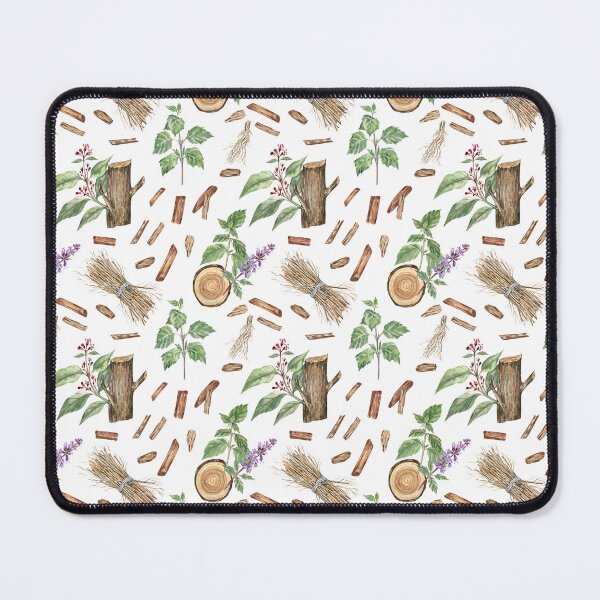 Item preview, Sandalwood, Patchouli and Vetiver - Natural pattern on white designed and sold by Flowersforbear.