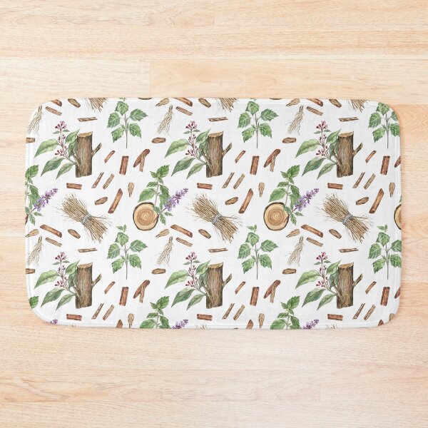 Item preview, Sandalwood, Patchouli and Vetiver - Natural pattern on white designed and sold by Flowersforbear.