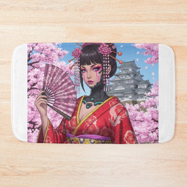 Item preview, Cyber Maiko con castillo y flores de cerezo designed and sold by schwa24jpn.