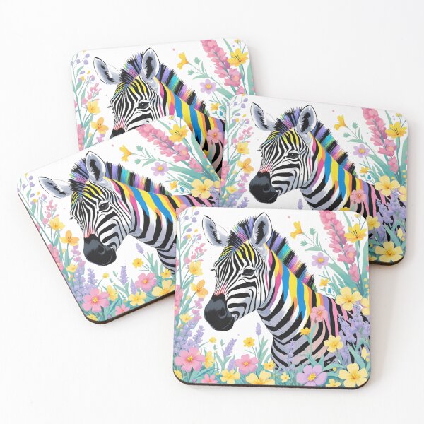 Item preview, Cute Long Eyelashes Zebra in Colors and field of flowers 13 designed and sold by AlinaSCorner.