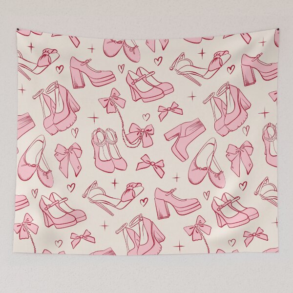 Item preview, Coquette shoes, bows and pink aesthetic pattern designed and sold by Deepness2023.