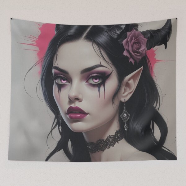 Item preview, Gothic Demon Girl with Horns and Dark Elegance designed and sold by SuperNerdStore.