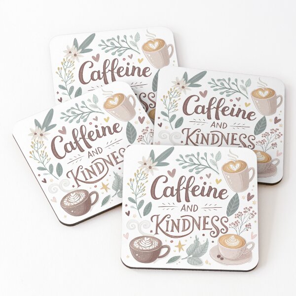 Item preview, caffeine and kindness designed and sold by GogoGrove.