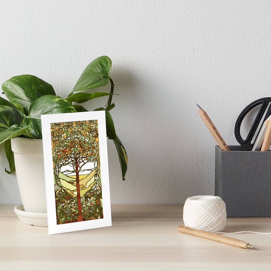 Louis Comfort Tiffany - Stained glass. Tree of life Art Print by